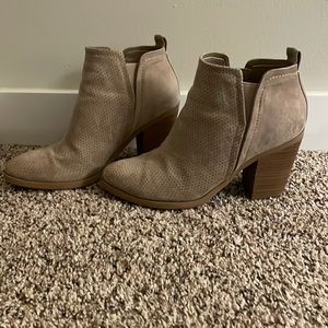 Tan suede booties